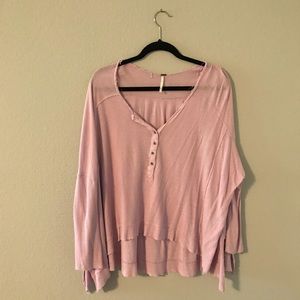 Free People purple flowy oversized shirt